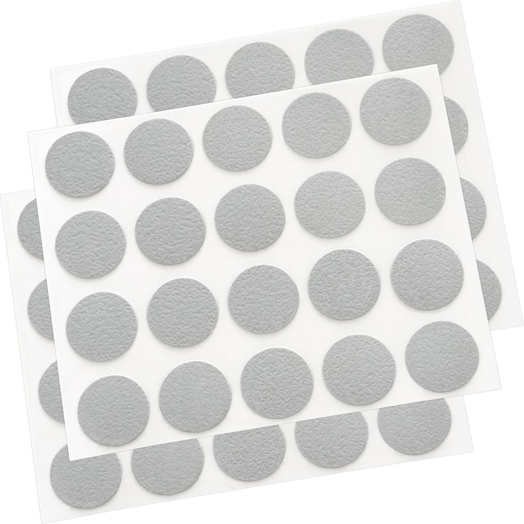 Adsamm | 60 x Abdeckkappen | Ø 13 mm | Grau hell | rund | 0,45 mm dünne selbstklebende Möbelpflaster von Adsamm