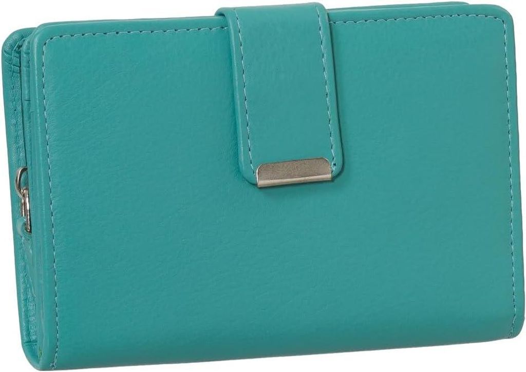 RFID Damen Leder Geldbörse Portemonnaie Geldbeutel Geschenkset mit Schlüsselanhänger, 2 Geldscheinfächer, 9 Kartenfächer, Münzfach, Dokumente...
