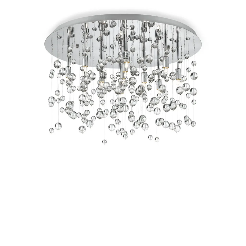 Plafonnier chromé NEVE 8 ampoules - Luminaire design chic pour salon