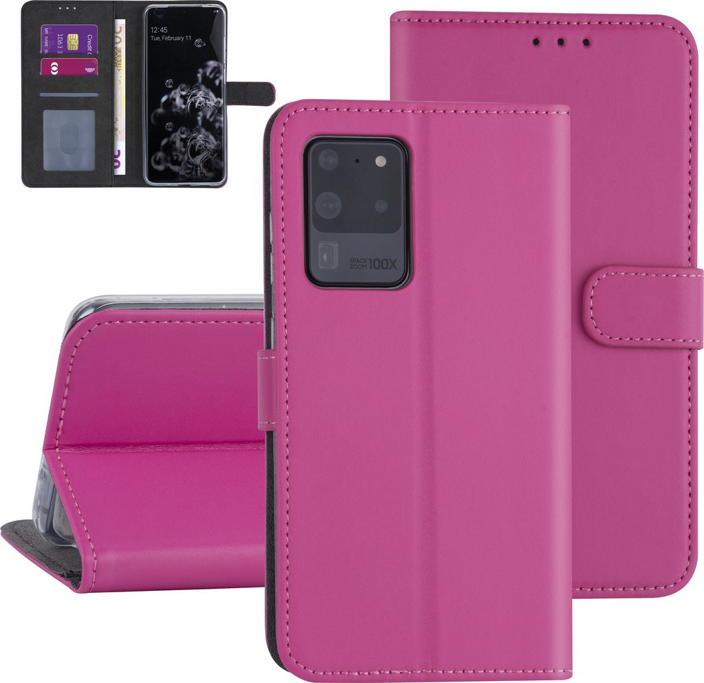 Samsung Galaxy S20 Ultra Hot pink Book type case - Card holder