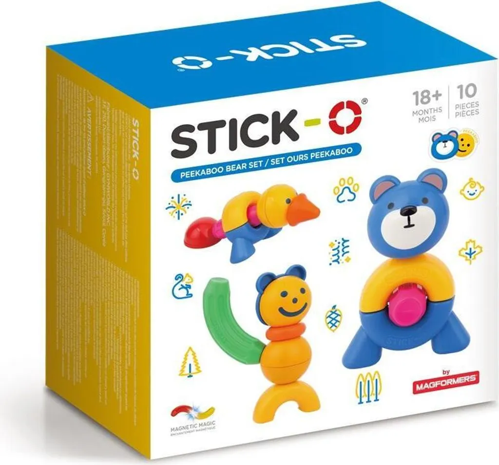 Stick-O Bear Set 10 pièces Magformers Jouet Construction 18 Mois et Plus
