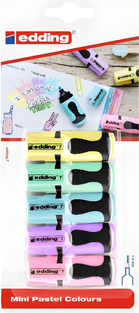 Edding Textmarker Mini 7 1-3 mm 5er-Set pastellfarben Produktbild 
