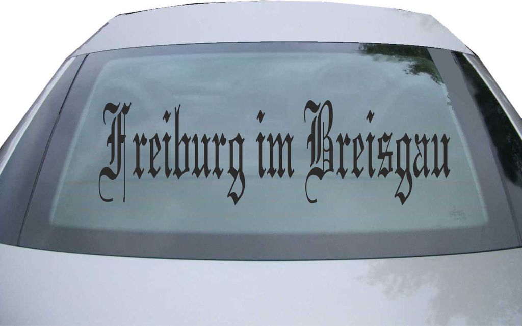 Indigos UG - Aufkleber Heckscheibe & Motorklappe DE6501 - schwarz - 600x180 mm - Stadt Freiburg im Breisgau - Auto Scheiben Fenster Heckklappe Tuni...
