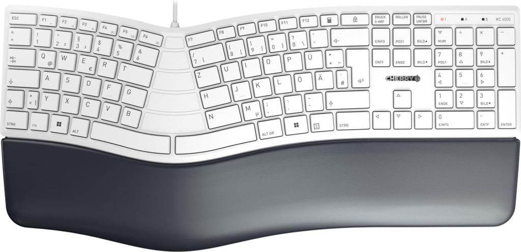 CHERRY KC 4500 ERGO, Kabel, USB, QWERTZ, Bílá Obrázek produktu 