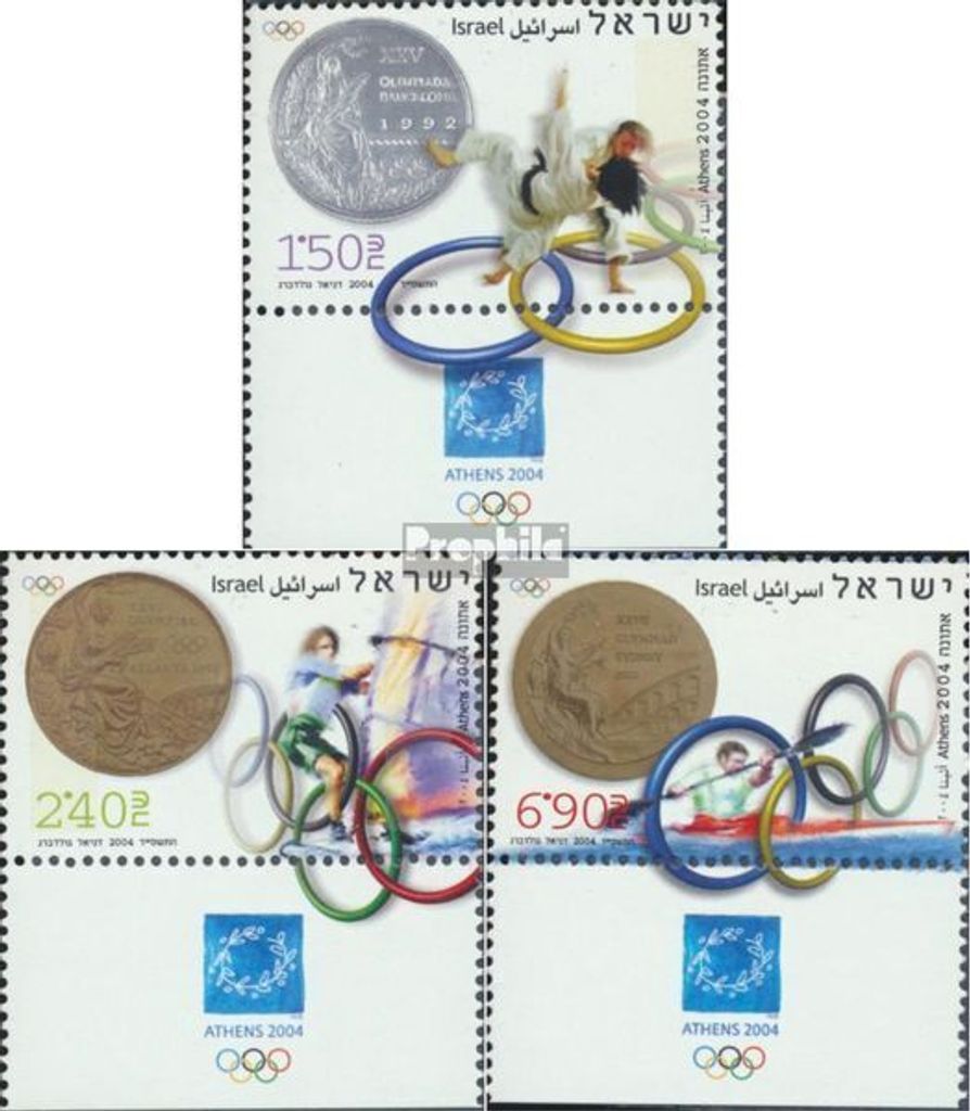 Briefmarken Israel 2004 Mi 1788-1790 mit Tab (kompl.Ausg.) FDC Olympische Sommerspiele
