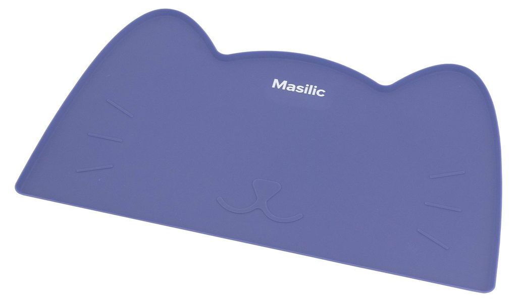 Masilic Silikon Napfunterlage für Kleine Hunde und Katz, 42,9x25,2 cm, Unterlage für Katzennapf, Futtermatte Rutschfeste Futterunterlage, Silikon...