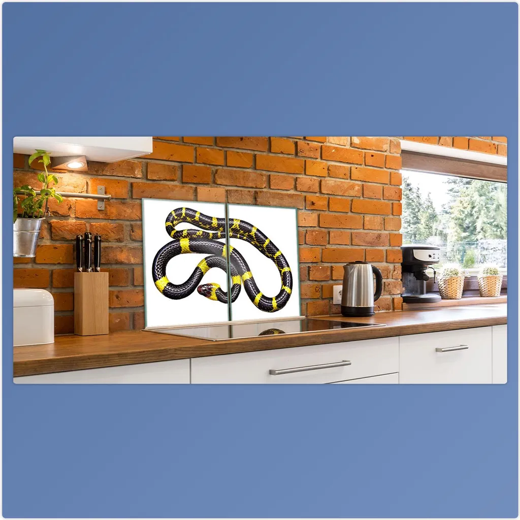 Copri Fornelli in Vetro Artistico 2 Pezzi 40x52 - Tema Animali Vivi - 4