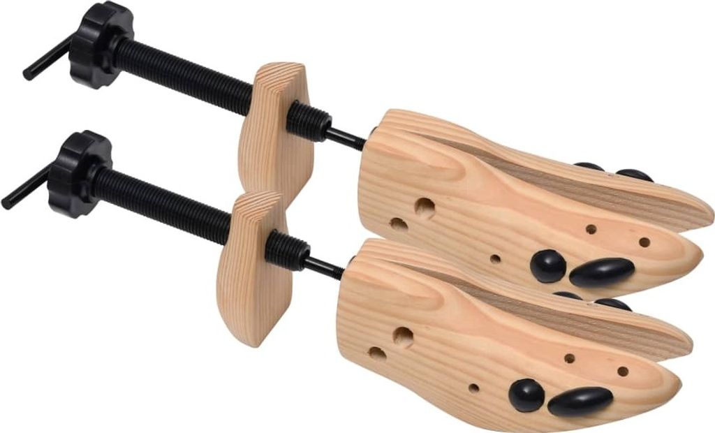 vidaXL Alberi per scarpe 2 paia taglia 41-46 in legno di Immagine del prodotto 