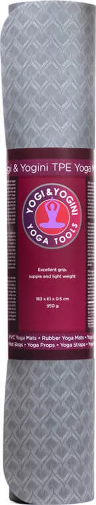 Tapis de Yoga Antidérapant en TPE Recyclable Yogi & Yogini - Gris - 5