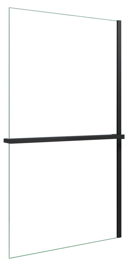 AICA_Walk in 80x200cm Walk in Schwarz Duschwand 8mm NANO ESG-Glas Duschabtrennung mit Duschregal Handtuchhalter Duschtrennwand