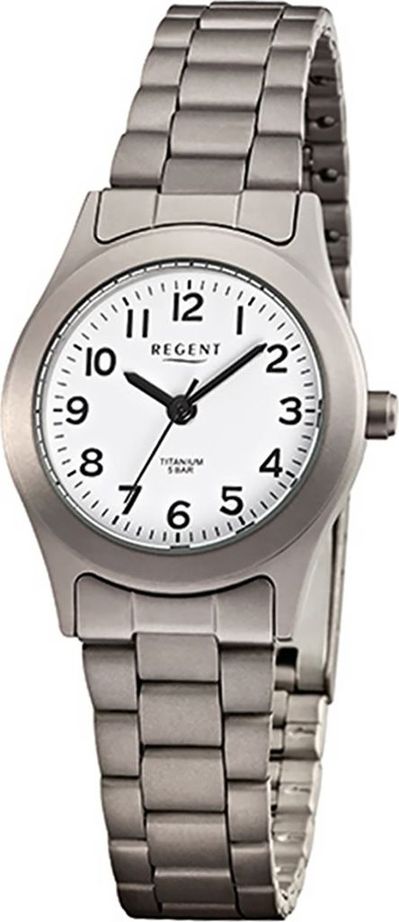 Regent Titan Damen Uhr F-855 Quarzuhr Armband grau silber D2URF855
