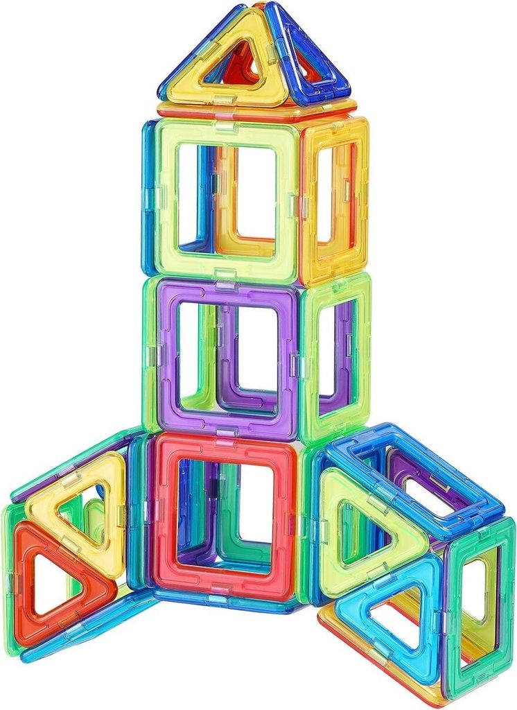 Magnetic Tiles Magnetic Building Toy 62 PCS Magnet Blocks for Kids 3D Set