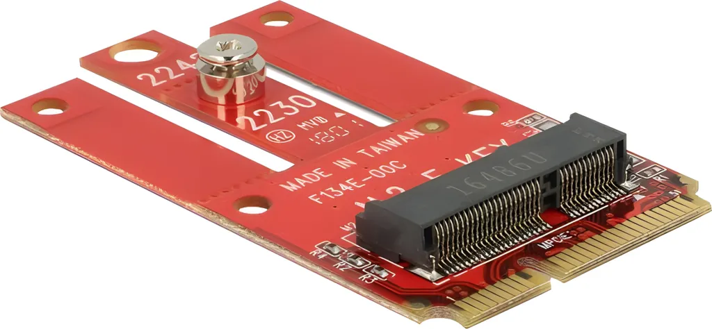 Adaptateur Delock MiniPCIe vers M.2 Key E Slot pour Carte WiFi et BT