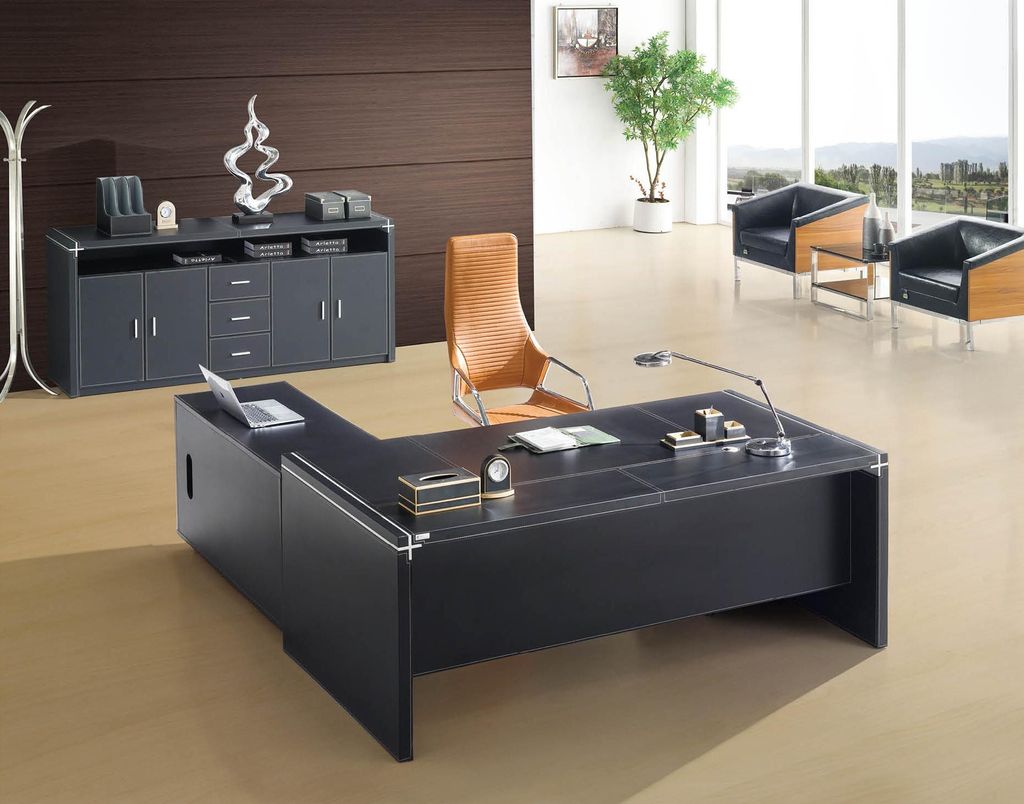 Modern Office Furniture Corner Desk Boss Desk + Chest Of Drawers 2 Piece Set New