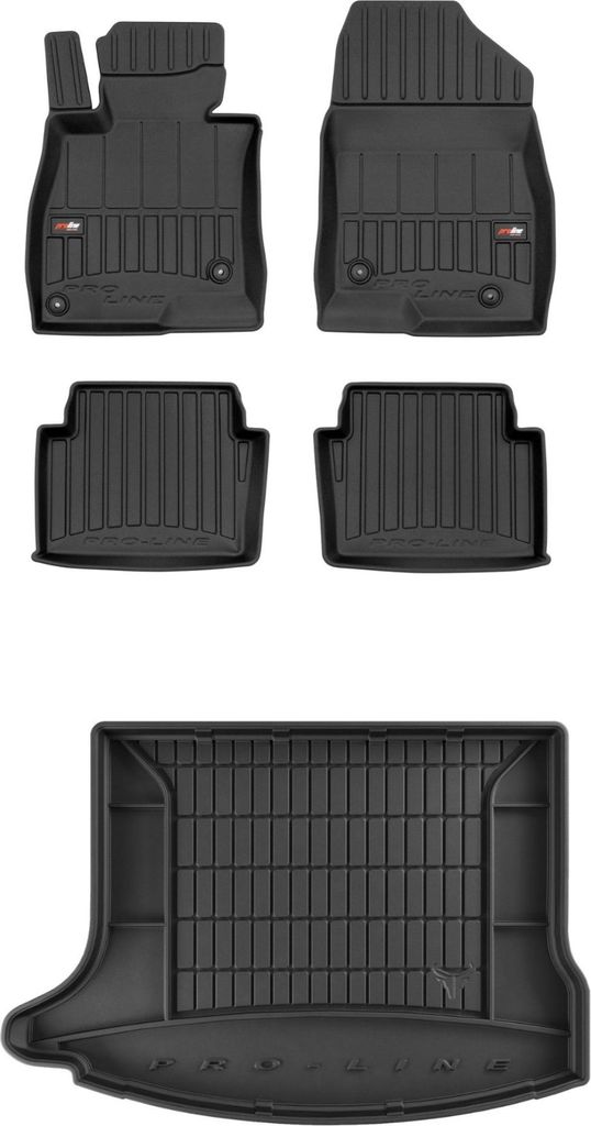 FROGUM Gummimatten Auto Fußmatten + Kofferraummatte für Mazda 3 III 2013-2018