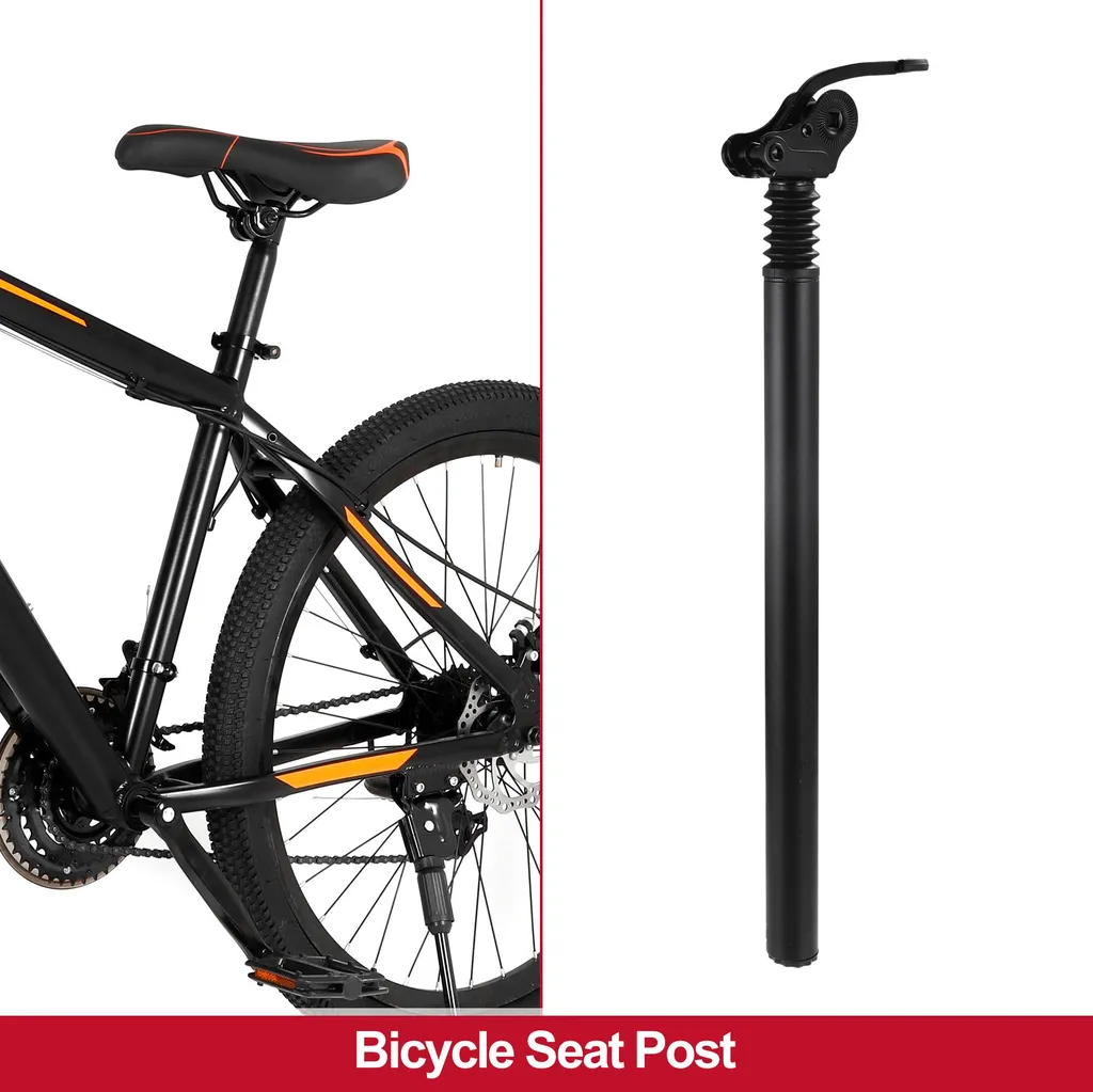 Tige de selle longue de 500mm en noir pour cadre de vélo de 31,8 mm