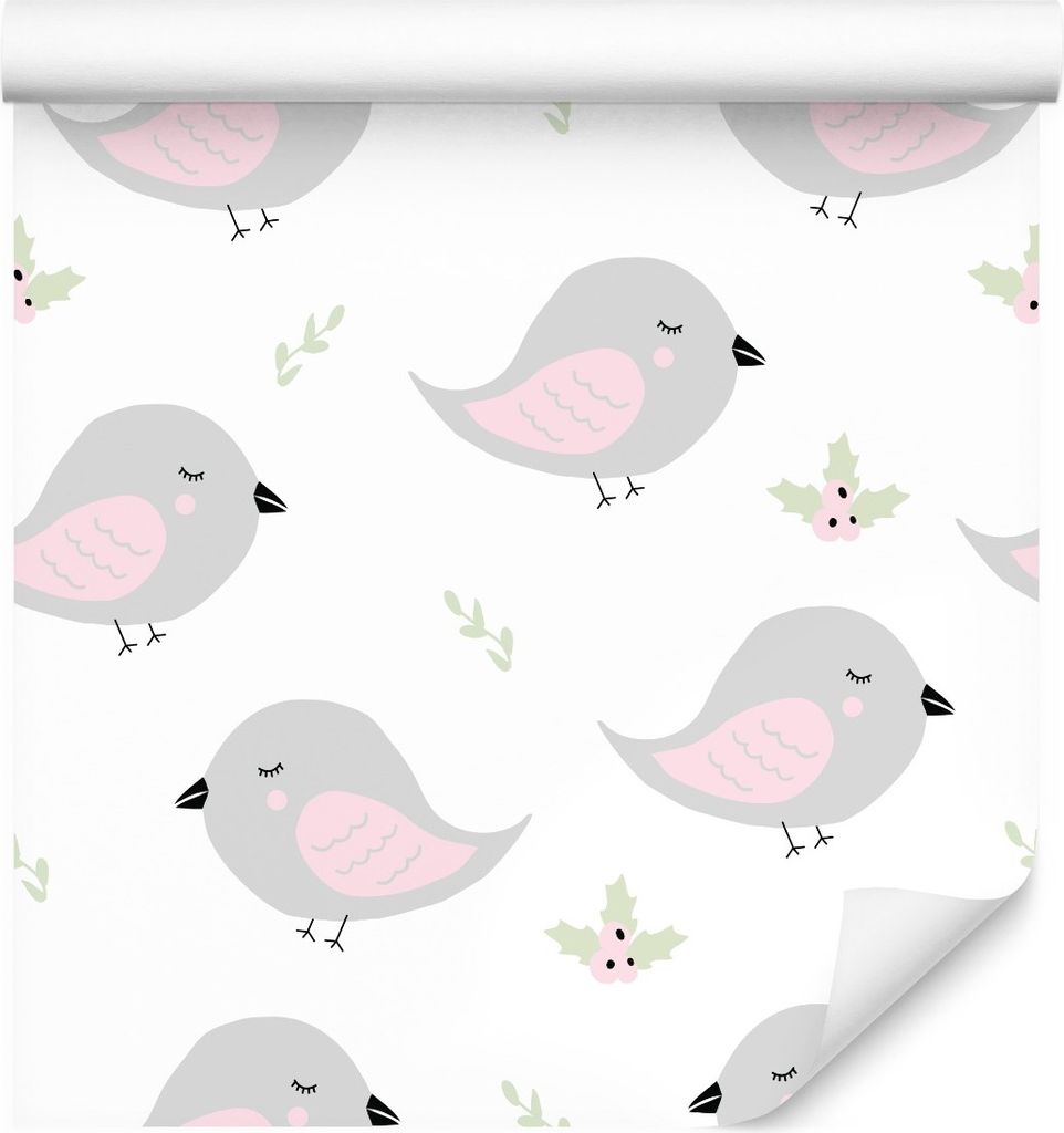 10m VLIES TAPETE Rolle Kinderzimmer Tiere Kleine Vügel Pflanzen Natur XXL
