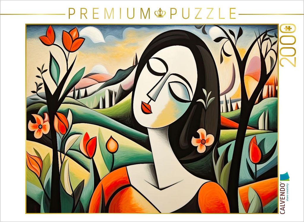CALVENDO Puzzle Träumerin im Frühling | 2000 Teile Lege-Größe 90x67cm Foto-Puzzle für glückliche Stunden