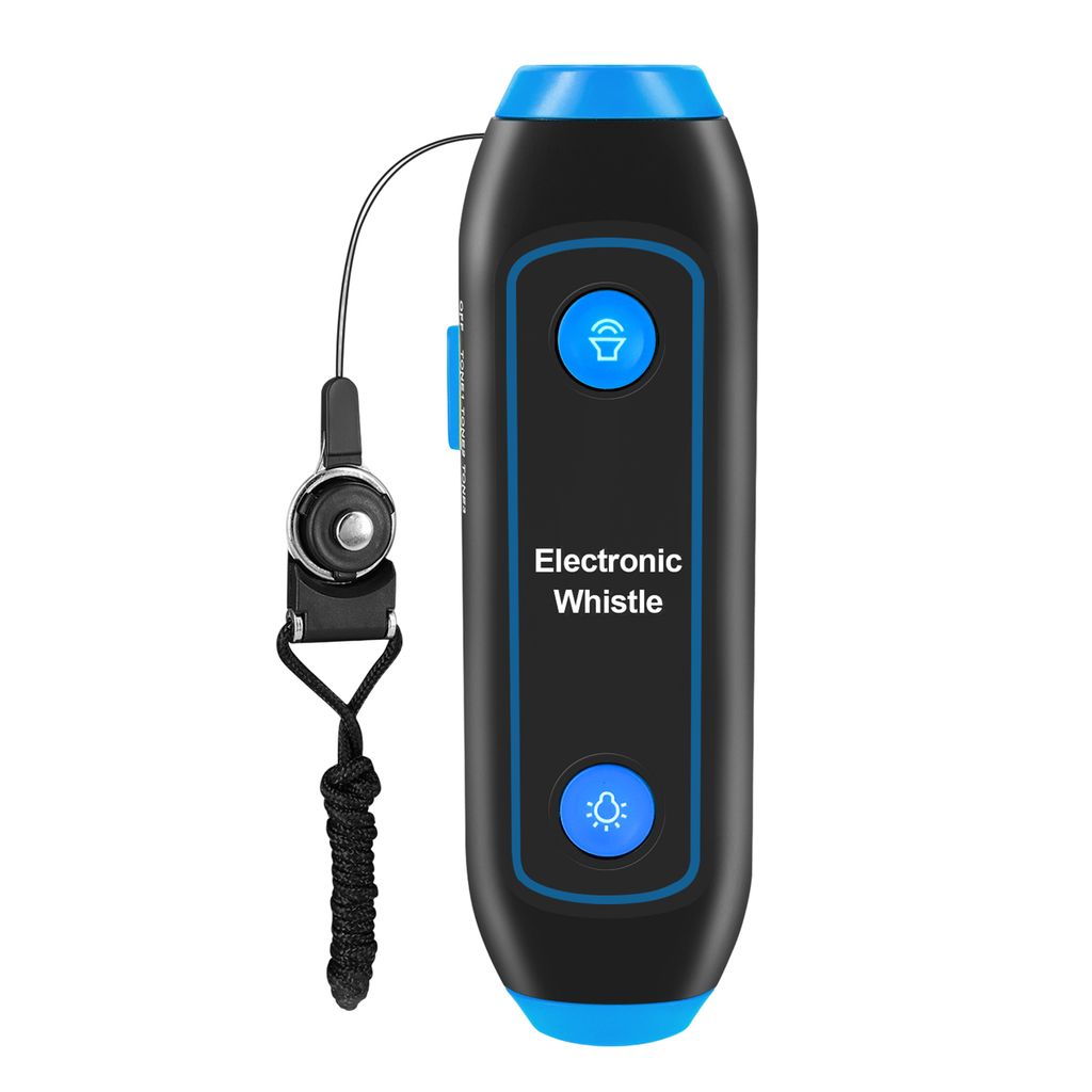 Elektronische Pfeife, klarer Klang, hohe Dezibel, kompakte Größe, Lanyard-Design mit LED-Licht, batteriebetriebene elektronische Campingpfeife, N...