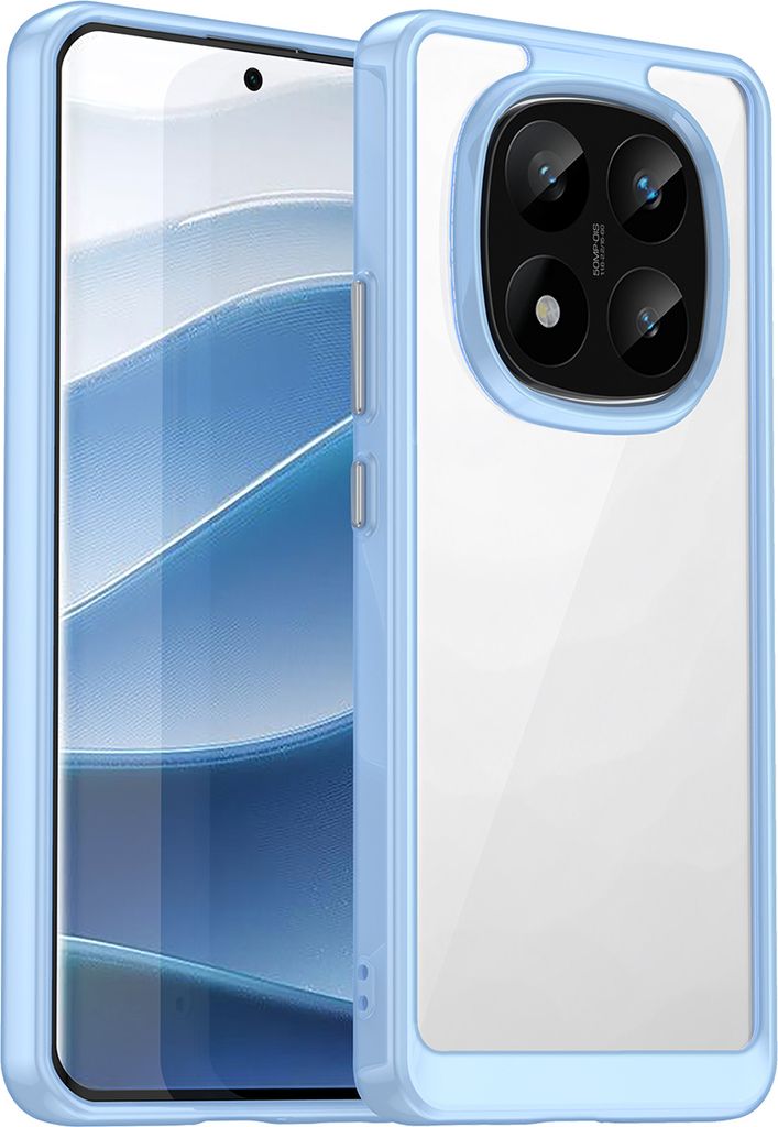 Schutzhülle für Xiaomi Redmi Note 14 Pro+ 5G Klar Rückseite Stoßfeste TPU Silikon Bumper Hülle Blau