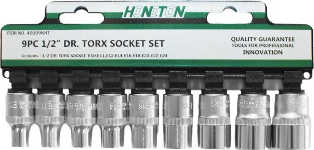 HONITON 9-teilige Steckschlüsseleinsätze 1/2" TORX 4009