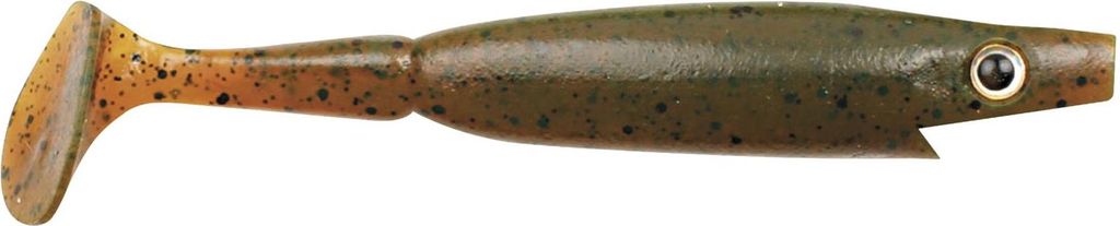 Strike Pro Piglet Shad 10cm 7g - 6 Gummifische, Farbe:Motor Oil Pepper