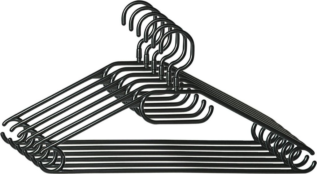 KESPER 16771 Kleiderbügel, 6er-Set, schwarz, Kunststoff Produktbild 