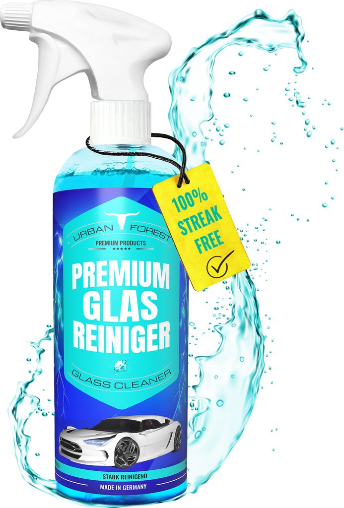 Premium Scheibenreiniger mit Langzeitwirkung extra stark mit Tiefenwirkung & Abperleffekt | für streifenfreie Autoscheiben von URBAN Forest 500ml