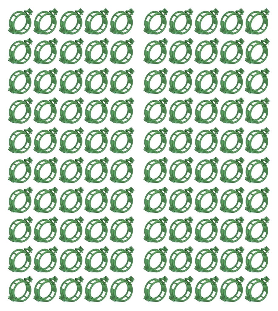 100 Stück Pflanzenstützclips, Kunststoff-Gartenclips zur Befestigung von Tomatenranken, wiederverwendbare Pflanzenbefestigungsclips für Kletterp...
