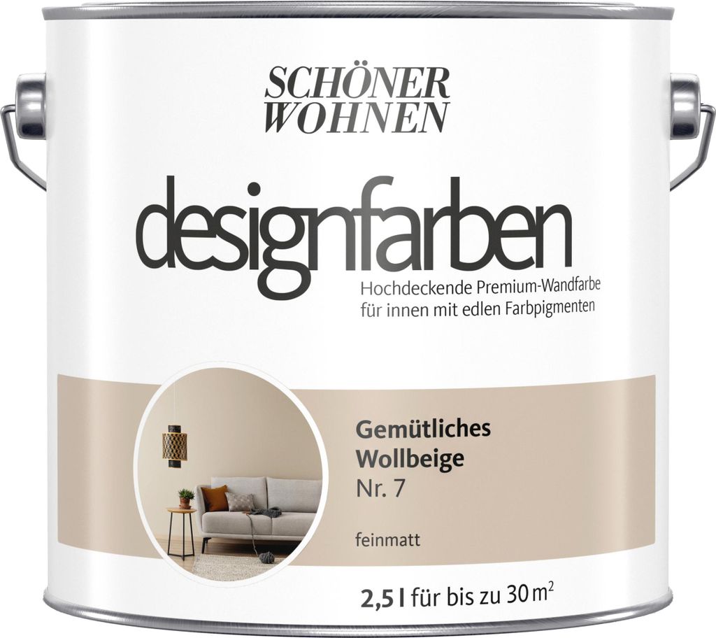 Schöner Wohnen Designfarben 2,5 Ltr. Gemütliches Wollbeige Produktbild 
