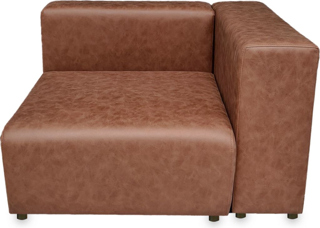 Sofa-Modul ‘Suldal’ Eckelement mit Armlehne rechts 110 x 109 x 68 cm WildKunstleder Hellbraun