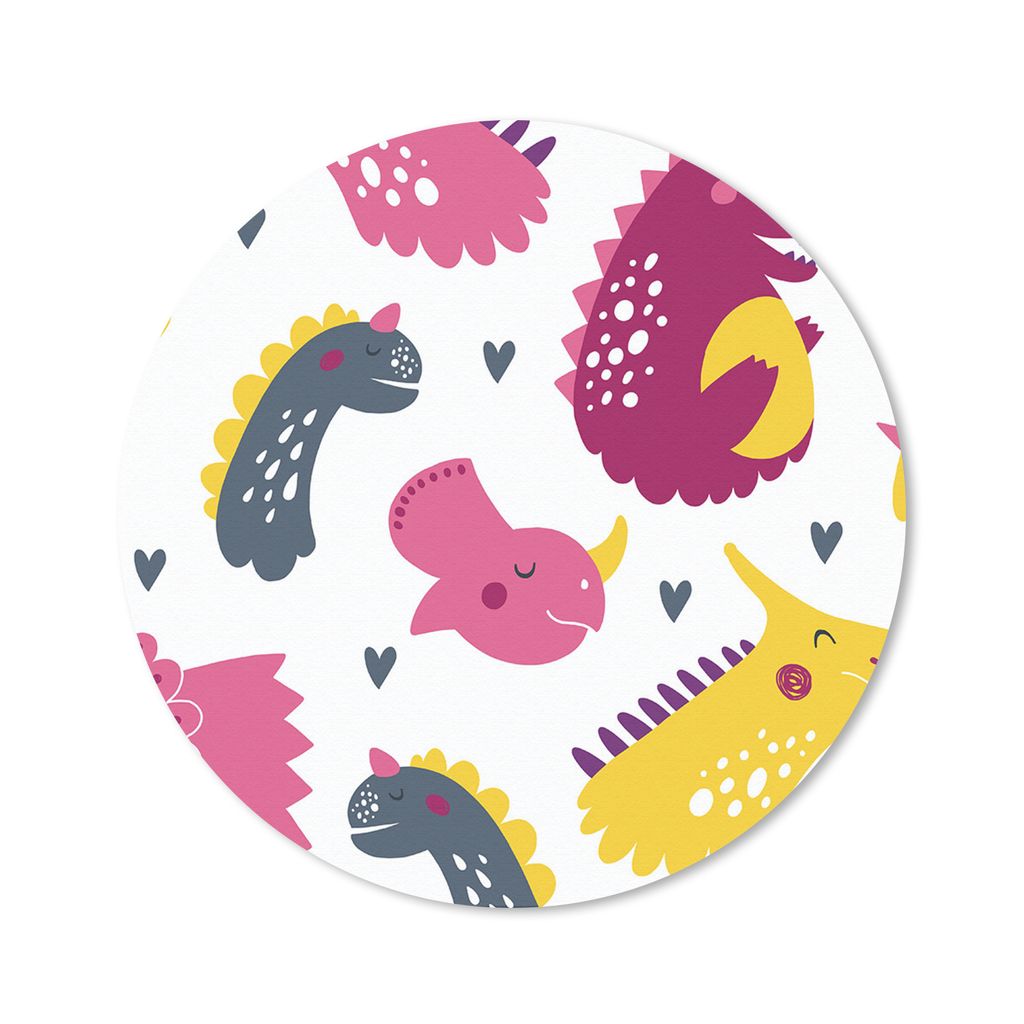 MuchoWow Mauspad Mousepad Dino - Muster - Kind - Rosa - Mädchen 20x20 cm - Mousepads - Maus Mat - Pad - Mausunterlage - Schreibtischmatte