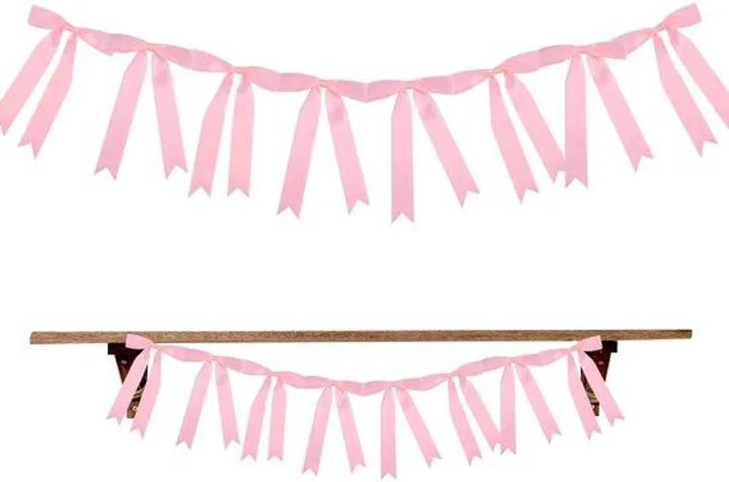 Bannière rose 2m pour arche de mariage - Décoration de fête en tissu