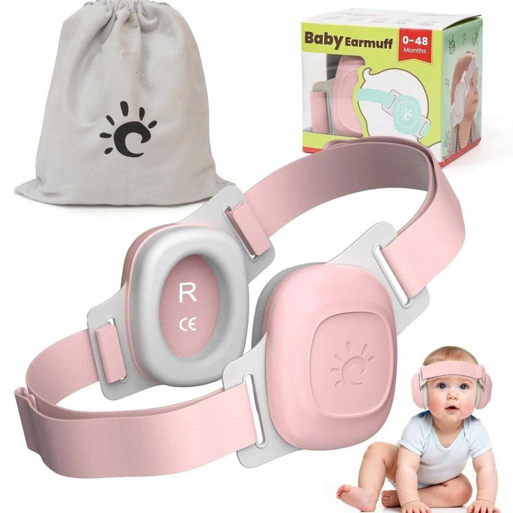 Kraftverdia Baby Gehörschutz – 25dB Lärmschutz & BPA-frei – Verstellbar (3-48 Monate) – CE/ANSI – Für Schlaf & Reisen (Grau)