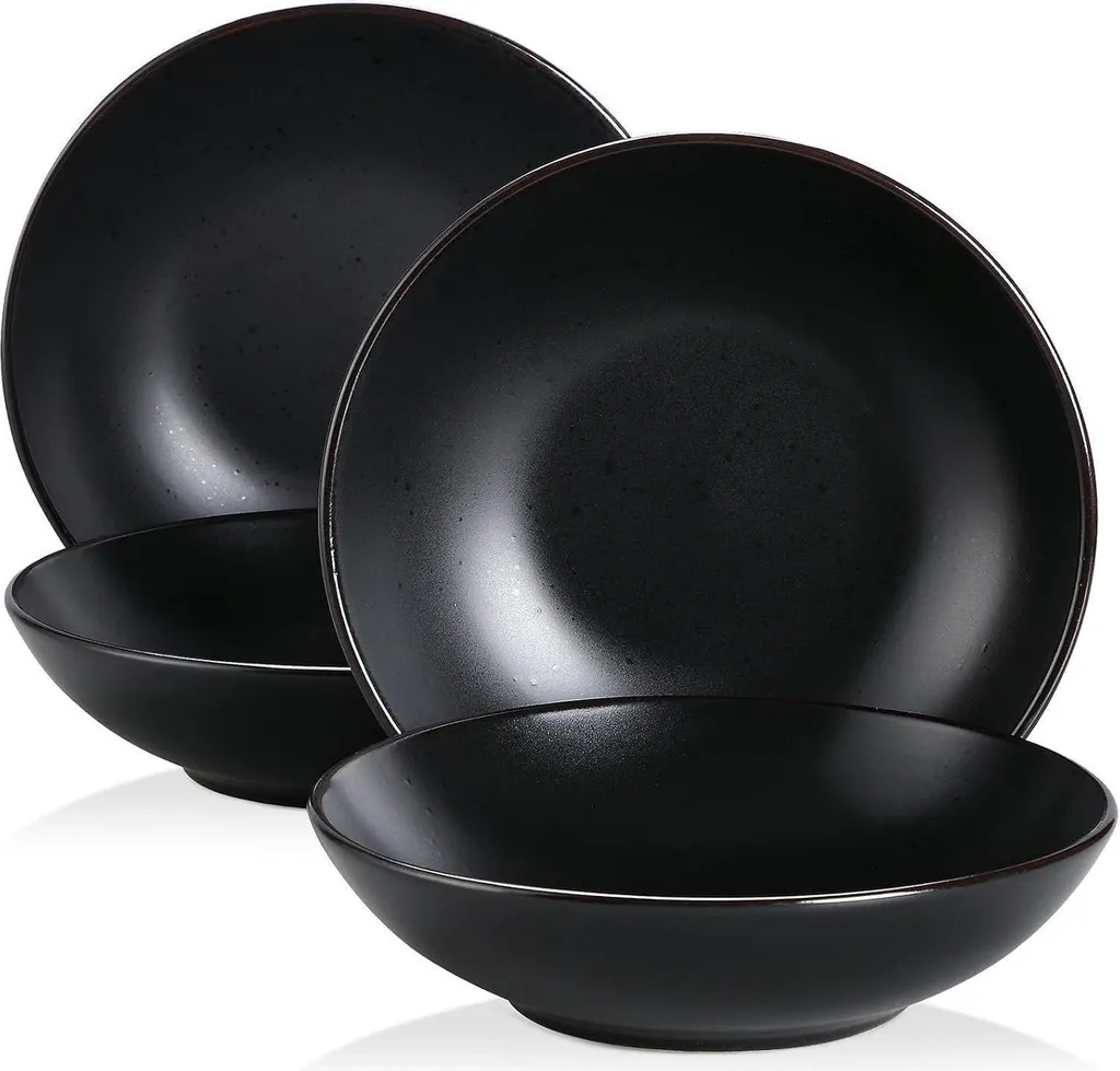 Set 4 Ciotole per Zuppa vancasso MODA 800ml - Nero Seta Opaco