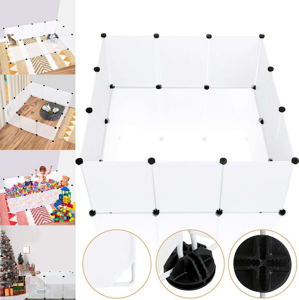 Freigehege DIY-Zaun Leicht zu montieren Modularer Zaunbau Geeignet für drinnen und draußen 12 Stück 35x45 cm