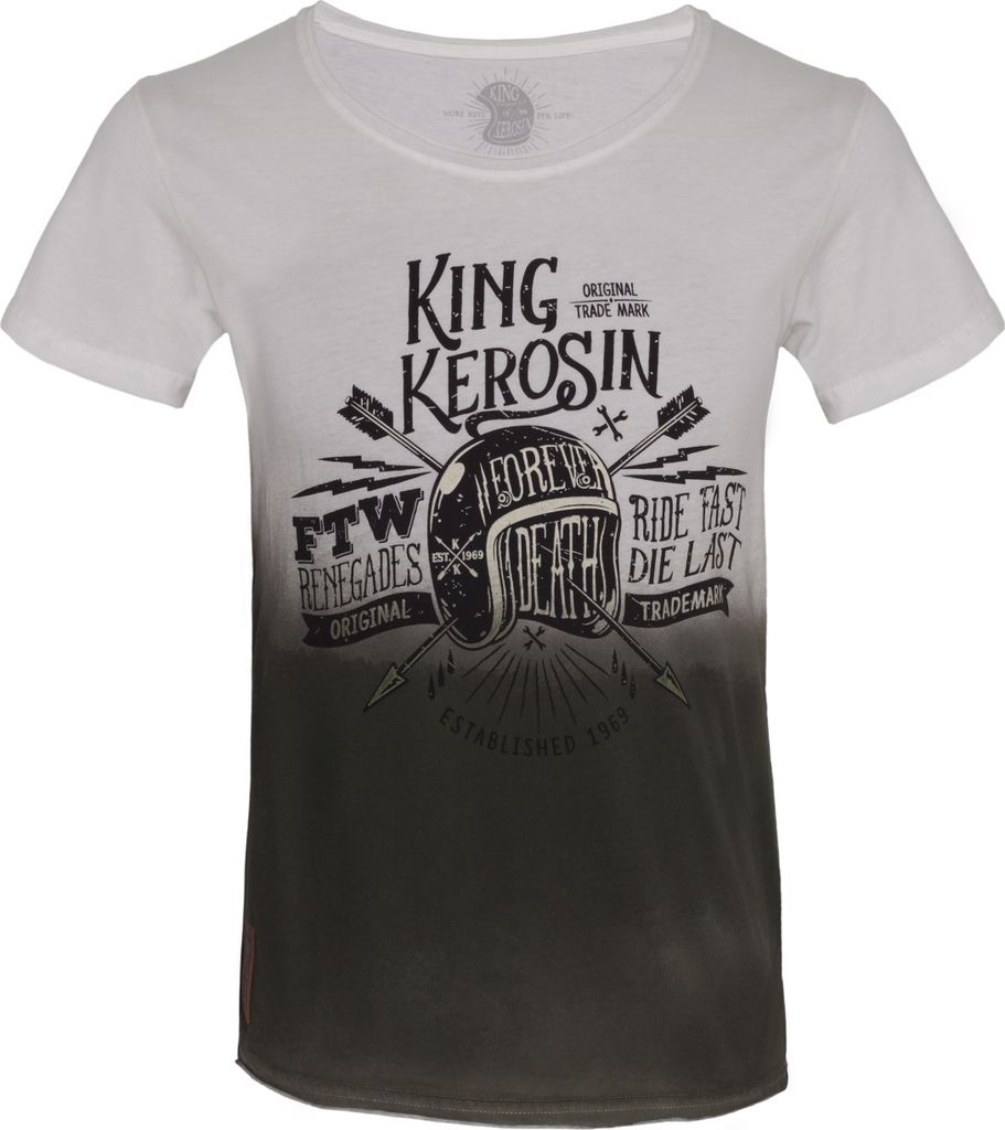 King Kerosin T-Shirt Ride Fast Die Last White-S