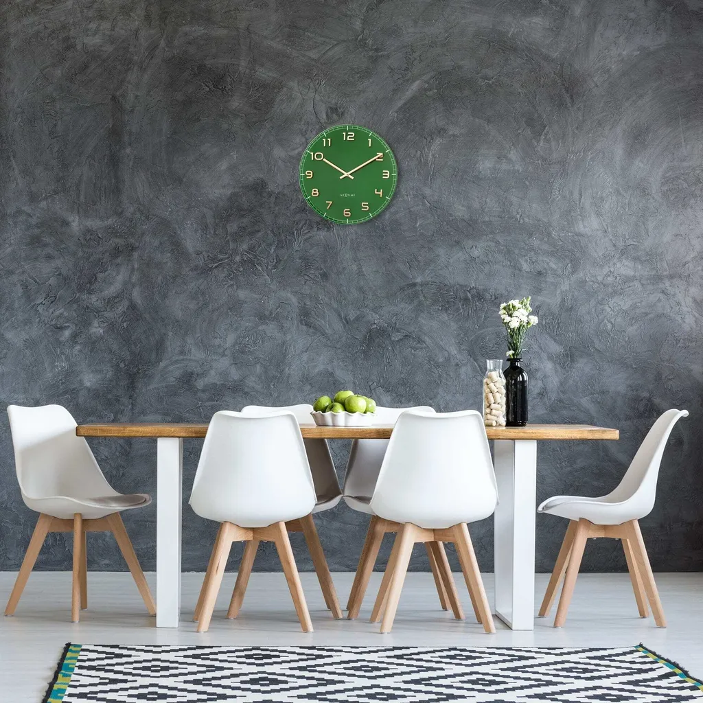 Horloge murale NeXtime 3314GC Classy Medium 40cm verte design chic