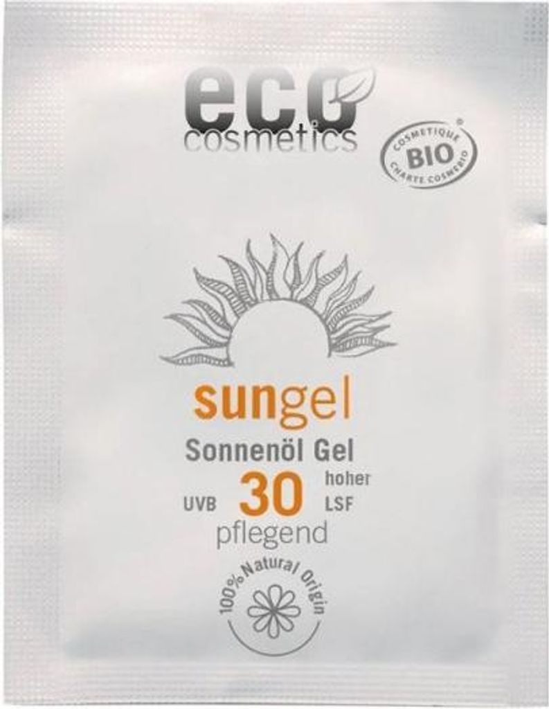 Eco Cosmetics Transparent Oil Sonnengel LSF 30 für Gesicht, Hals und Dekolleté, 2 ml