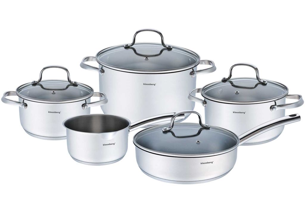 9-Teiliges Topfset Klausberg Kb-7215 Stahl 18/10 Produktbild 