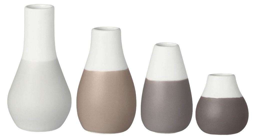 Räder Mini Pastellvasen 4er Set grau D.4cm, H.4,5-8cm Immagine del prodotto 
