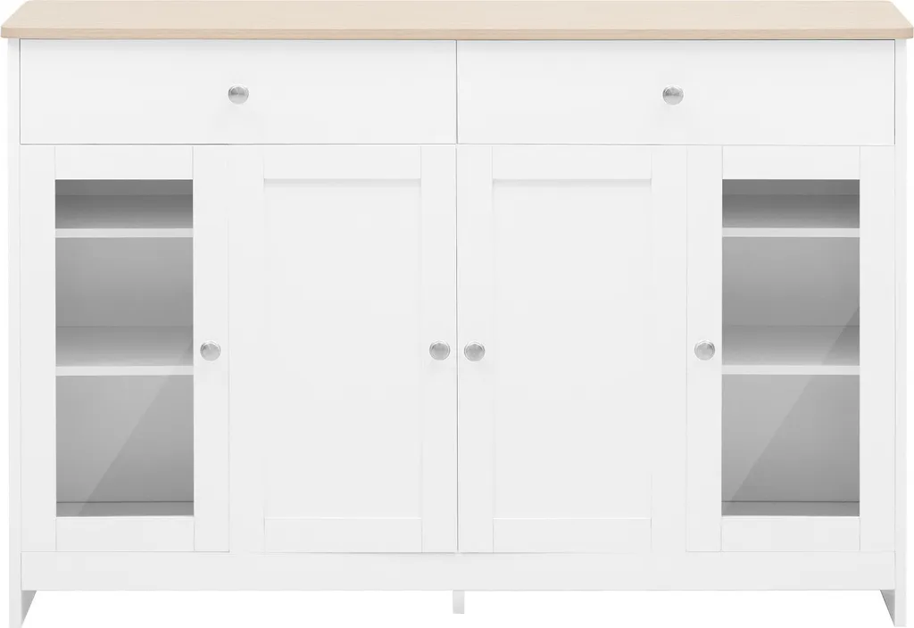 Meuble Buffet Salon Gain de Place avec Vitrine pour Ranger et Exposer