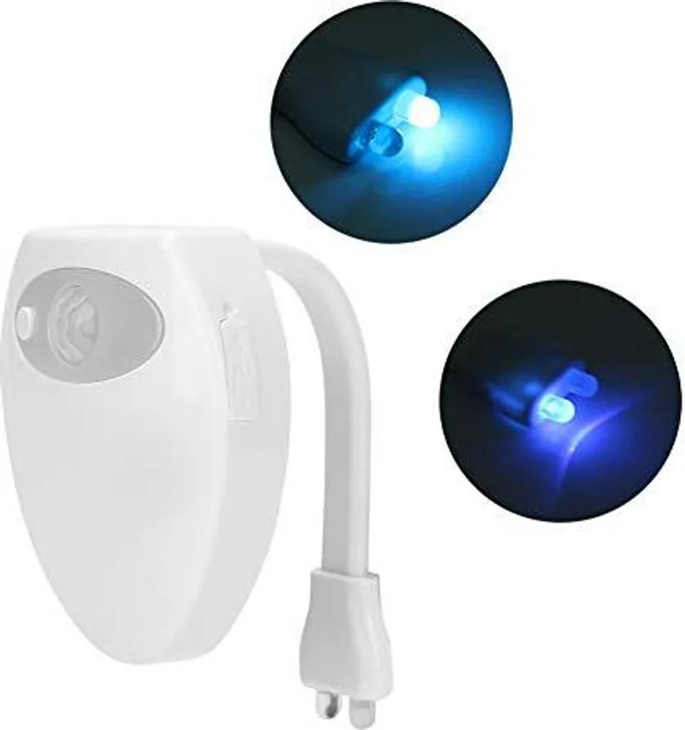 Luce da toilette, ricarica USB, LED a induzione di movimento, sensore da bagno, luce notturna colorata di facile accesso, impermeabile a risparmio energetico, 16 colori