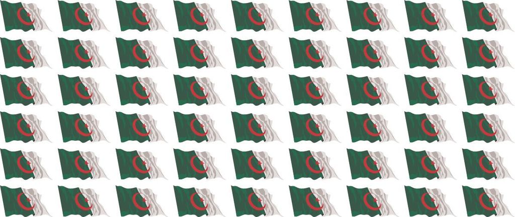 Mini Fahnen / Flaggen Set wehend - Pack wehend - 20x12mm - selbstklebender Aufkleber - Algerien - Sticker fürs Büro, Schule und zu Hause - 54 St...