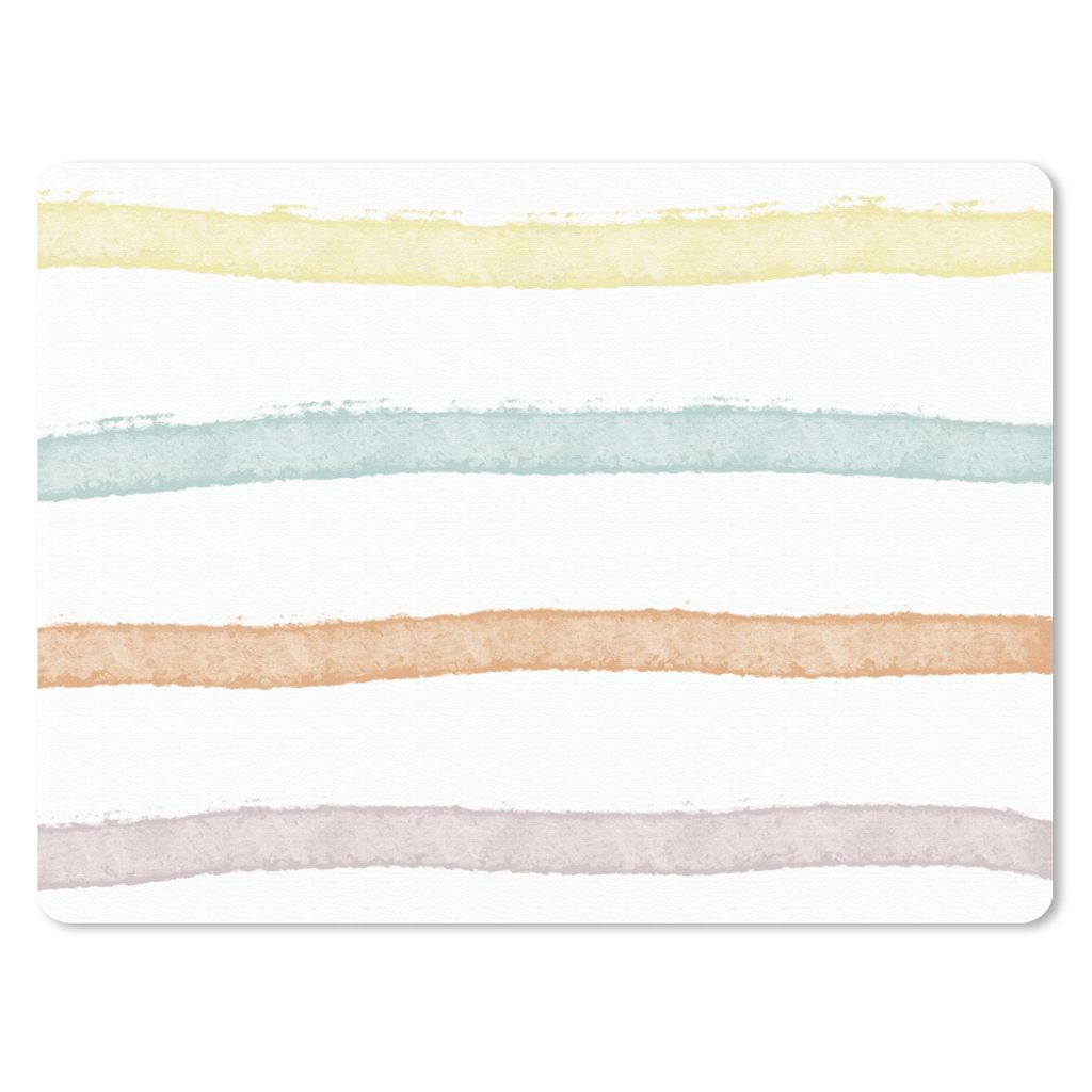 MuchoWow Mauspad Mousepad Linie - Pastell - Regenbogen - Muster 23x19 cm - Mousepads - Maus Mat - Pad - Mausunterlage - Schreibtischunterlage - M...