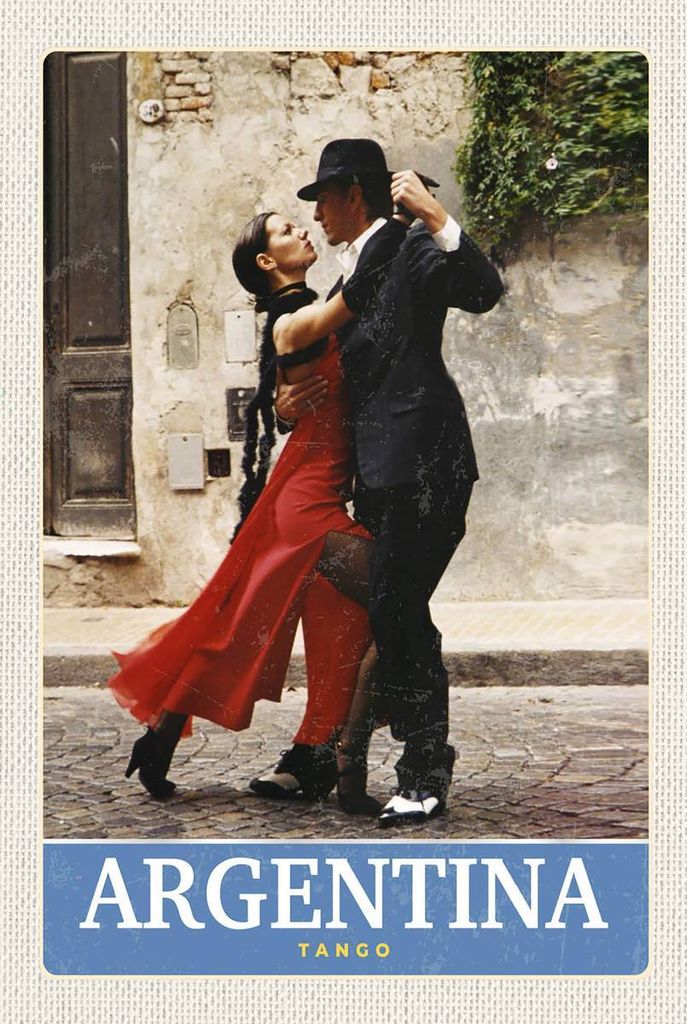 vianmo Holzschild 18x12 cm Argentinien Tango Straße Bildmotiv Reisemotiv Abenteuer Reisen