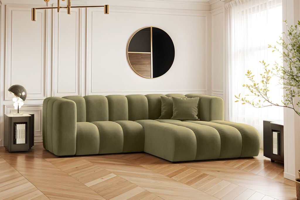 Kaiser Möbel Ecksofa, L-from, Sofa Grand modular stoff Salvador Olive Rechts