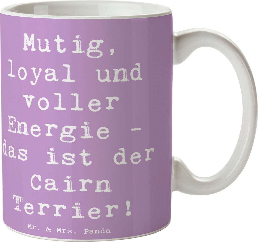 Mr. & Mrs. Panda Tasse Spruch Mutiger Cairn Terrier - Lavendeltraum - Geschenk, Hunderassen, Kaffeebecher, Spielzeit, Hundeliebhaber, Geschenktasse...