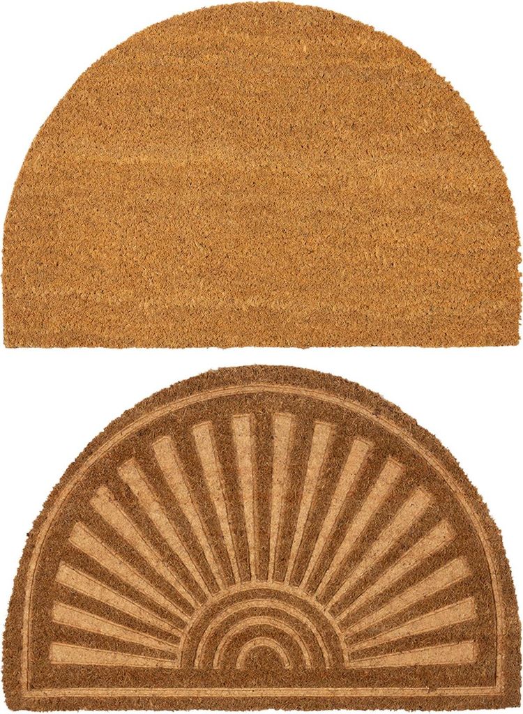 Nicola Spring Halbmond-Fußmatten – 60 x 40 cm – geprägt – 2er-Pack