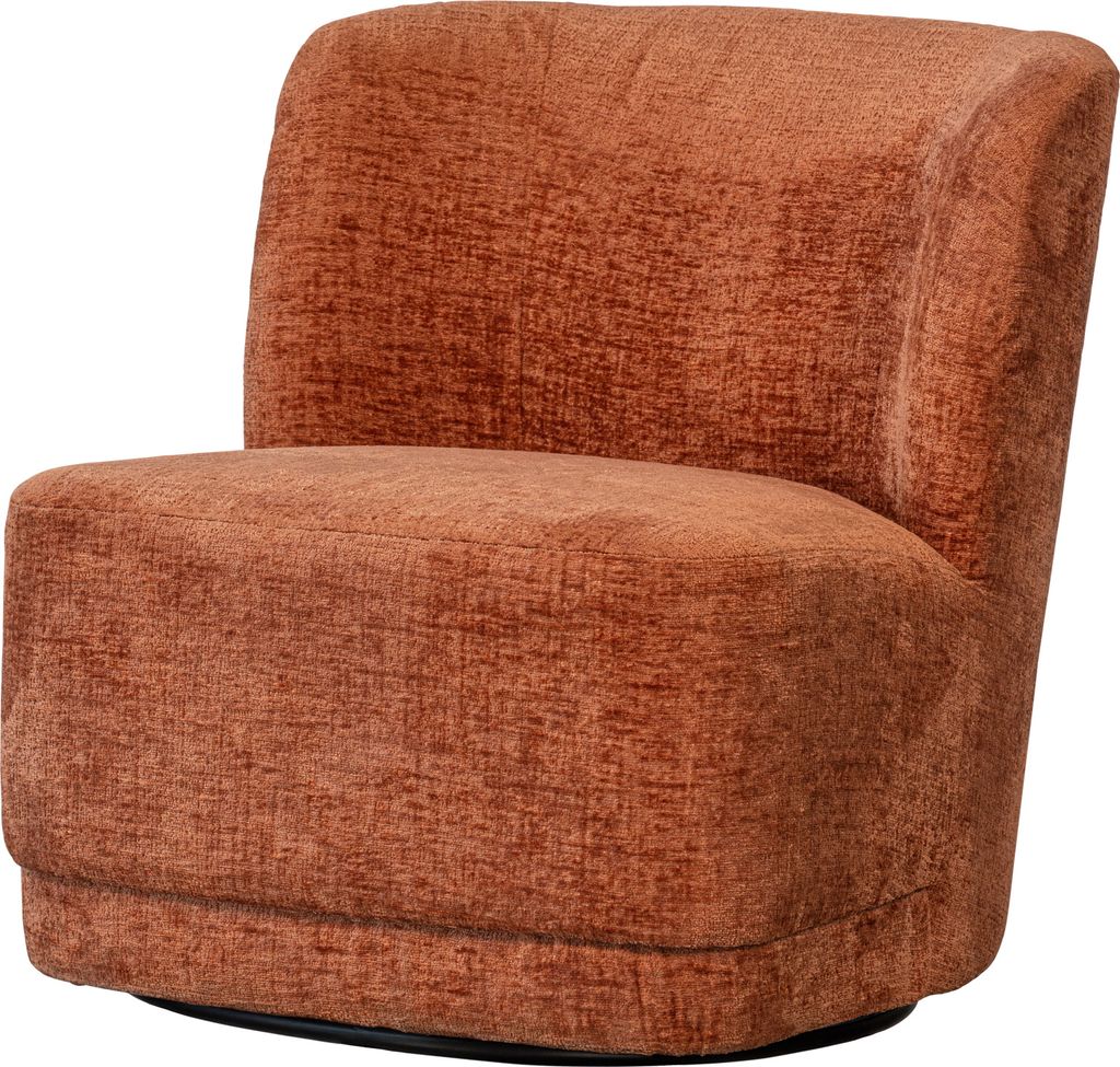 WOOOD Atty Drehsessel - Loungesessel mit Drehbarem Fuß - Samtstoff - Blossom - 75x74x65 cm
